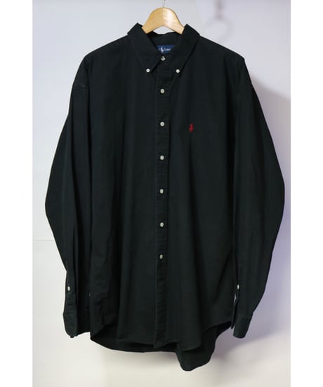 【古着】POLO RALPH LAUREN BD SHIRT Black Size XL