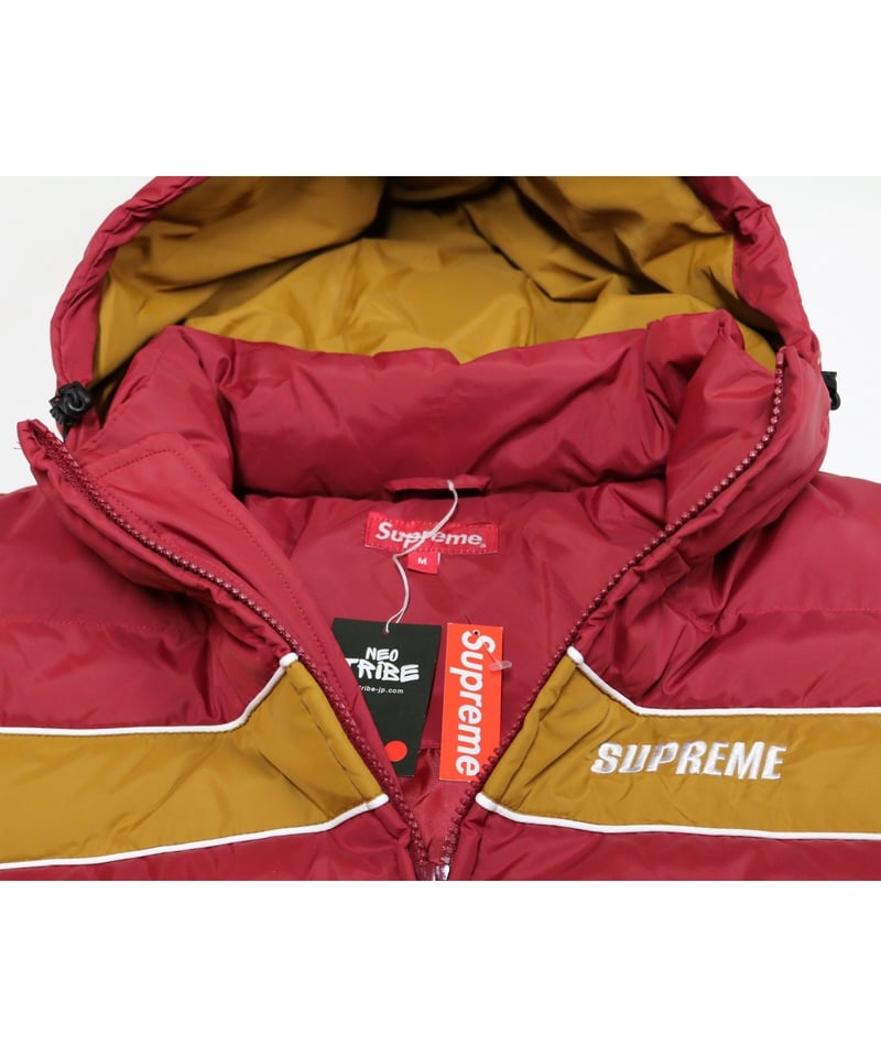 Supreme Stripe Panel Down Jacket Burgundy シュプリー Supreme Stripe Panel Down Jacket Burgundy シュプリー