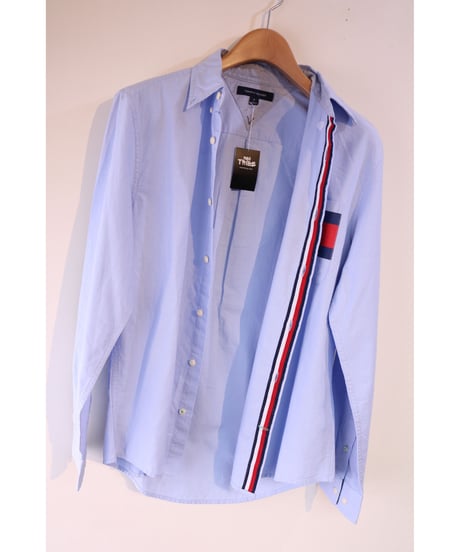 【古着】TOMMY HILFIGER BANNER BD SHIRTS Light Blue Size M