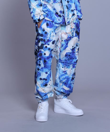LFYT × STASH (スタッシュ) SUBWAY MAP 3LAYER NYLON PANTS ナイロンパンツ Blue