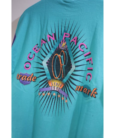 【古着】OCEAN PACIFIC 1992 T Mint/Purple/Orange Size L