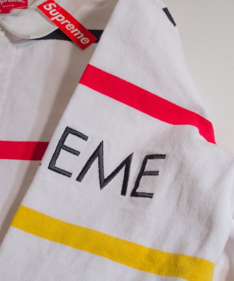 Supreme Striped Rugby White ラガーシャツ（ホワイト）