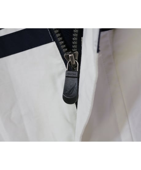 【古着】NAUTICA NYLON JACKET White/Navy Size XL