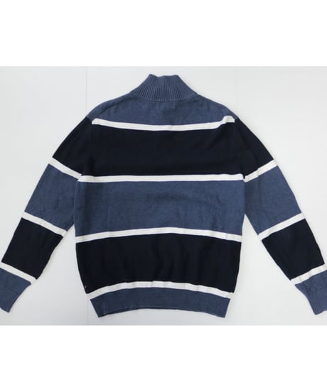 【古着】NAUTICA HALF ZIP SWEATER Black/Dark Blue/White Size M