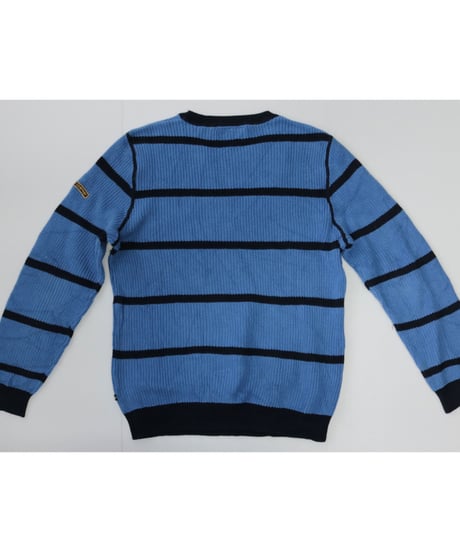 【古着】NAUTICA JEANS BORDER SWEATER Blue/Black Size L