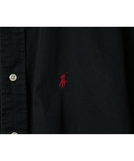 【古着】POLO RALPH LAUREN BD SHIRT Black Size XL