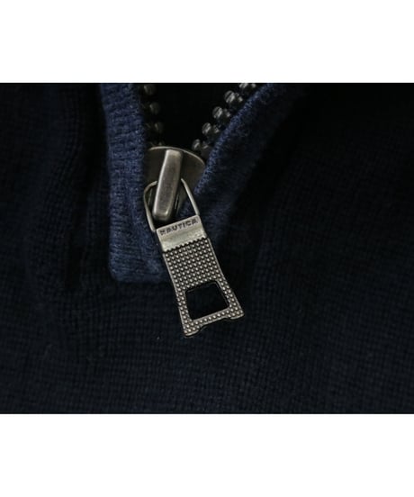 【古着】NAUTICA HALF ZIP SWEATER Black/Dark Blue/White Size M