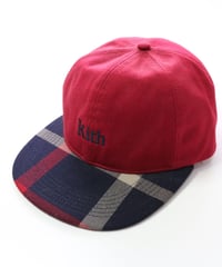 KITH CREST FLAT DAD HAT Navy/Red　キス　チェック　キャップ