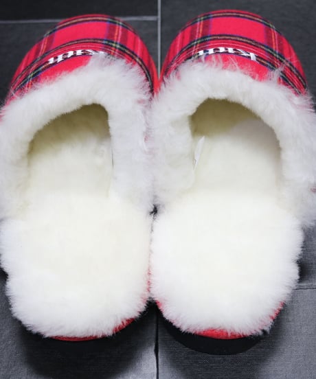 KITH FLANNEL SHERPA SLIPPER Red Multi Size 43 (28cm)