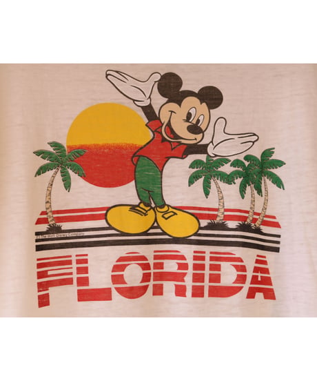 【古着】MICKEY MOUSE FLORIDA T Cream