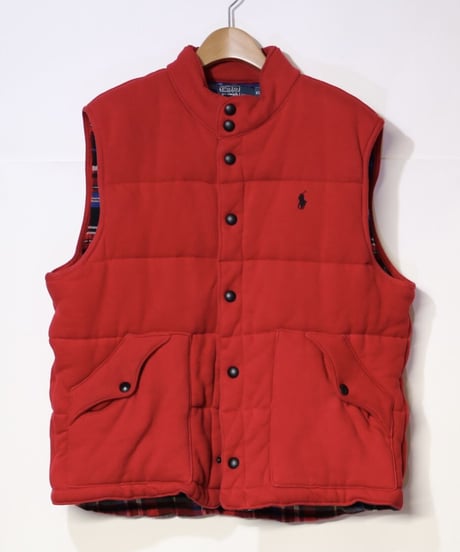 【古着】POLO RALPH LAUREN DOWN VEST Red Size XL