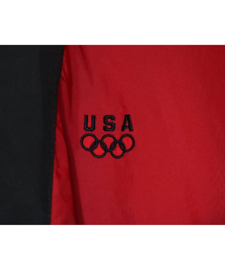 【古着】JCPENNY USA OLYMPIC NYLON JACKET Black/Red Size L