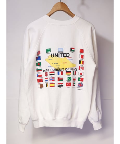 【古着】HANES PRINTED SWEAT White Size L