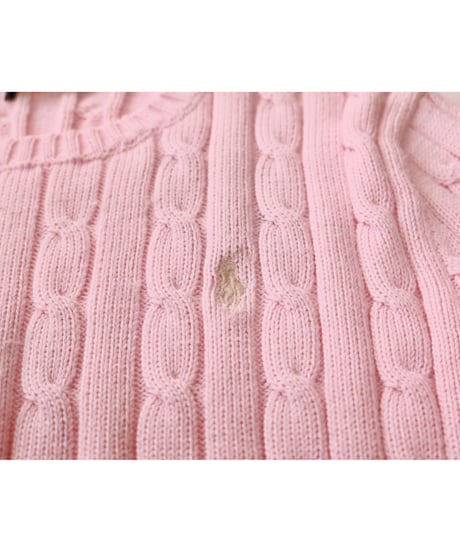 【古着】POLO RALPH LAUREN KNIT SWEATER Pink Size S