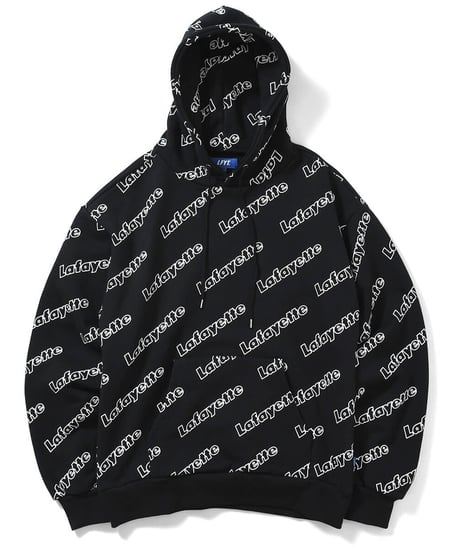 LFYT OUTLINE LOGO ALLOVER HOODED SWEATSHIRT BLACK
