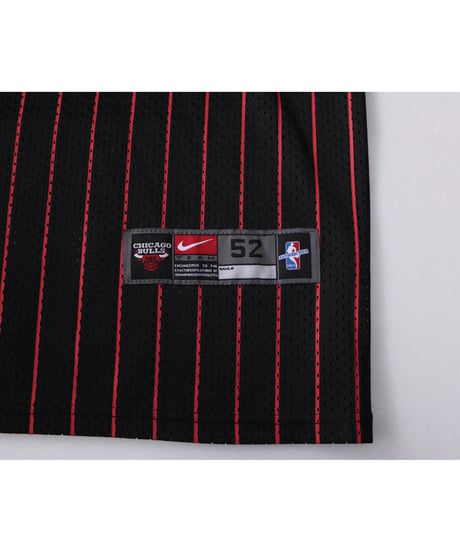 【古着】NBA NIKE BULLS 23 Michael Jordan Stripe Jersey Top Black/Red Size XL