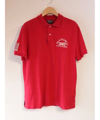 【古着】RALPH LAUREN 1967 POLO JEANS USA BANNER POLO SHIRT Red Size M