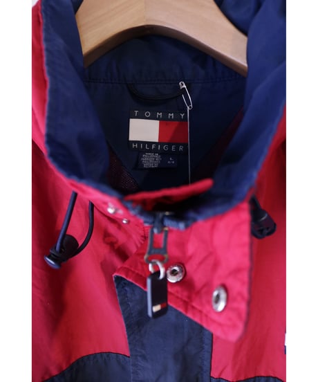 【古着】TOMMY HILFIGER NYLON JACKET Red/Navy Size L