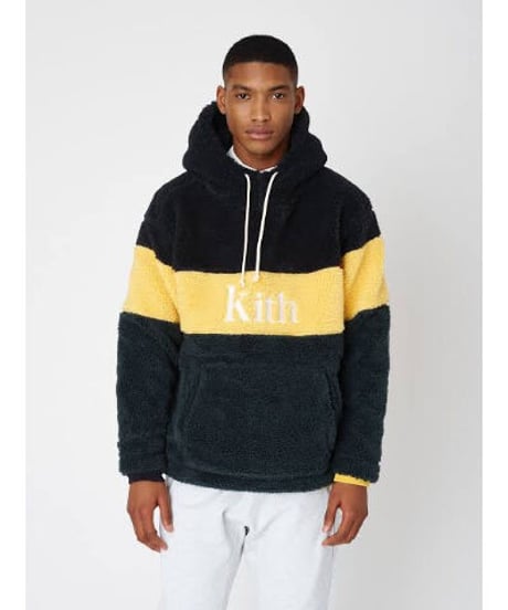 KITH SHERPA DOUBLE POCKET HOODIE SOLAR YELLOW Size L