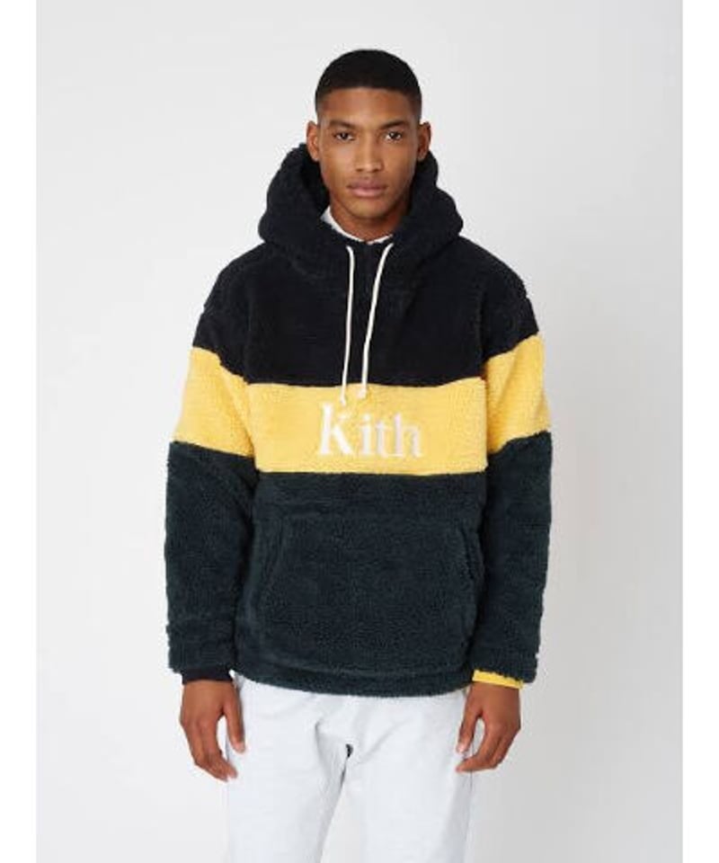 KITH SHERPA DOUBLE POCKET HOODIE SOLAR YELLOW S...