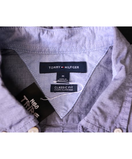 【古着】TOMMY HILFIGER PIN CHECK BD SHIRTS Grey Size M