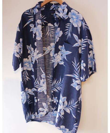 【古着】NAUTICA ALOHA SHIRT Navy Size L