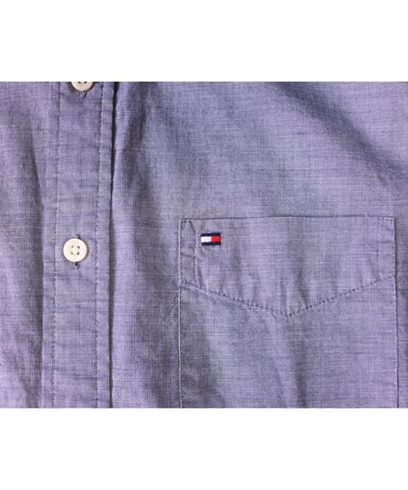 【古着】TOMMY HILFIGER PIN CHECK BD SHIRTS Grey Size M