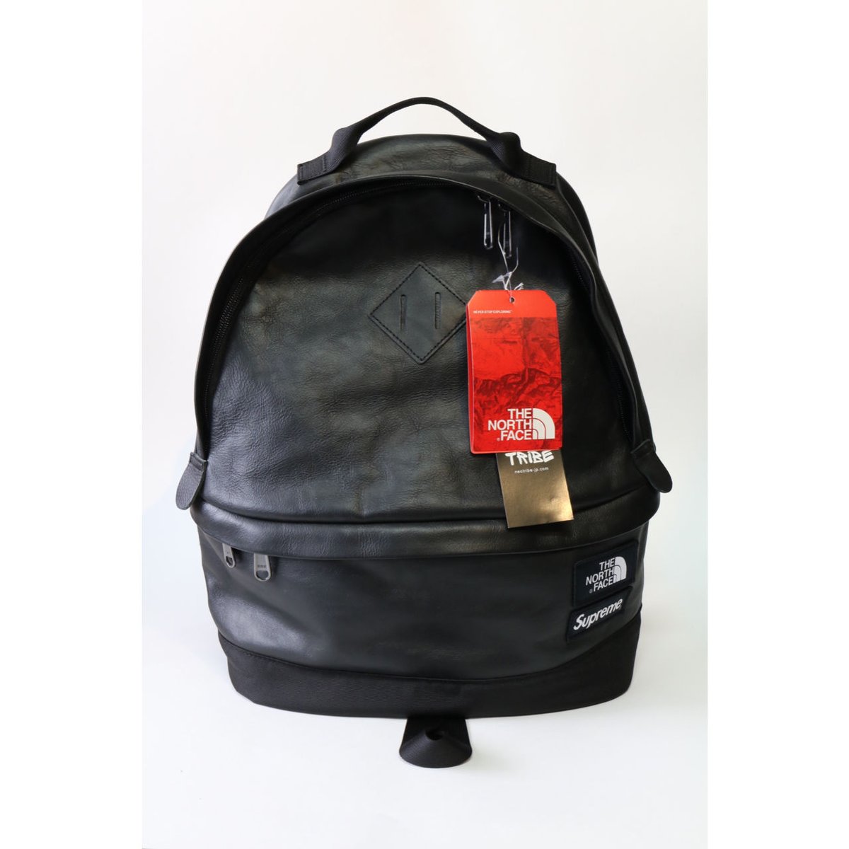 SUPREME x THE NORTH FACE LEATHER BACKPACK BLACK...