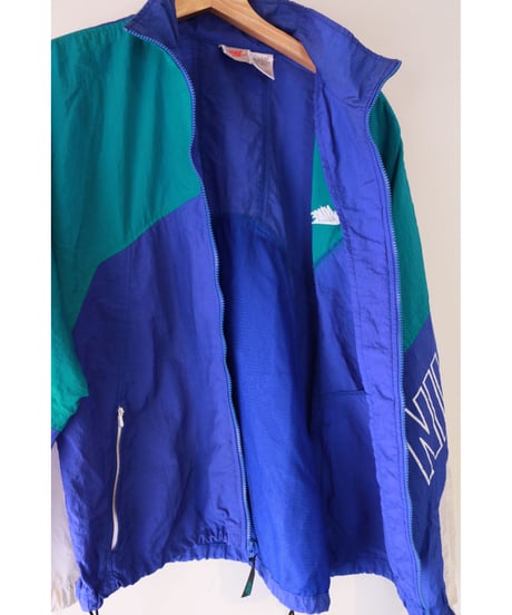 【古着】NIKE NYLON JACKET Green/Blue Size M