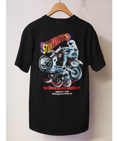 【古着】STUNTMANIA GRAPHIC S/S Tee Black Size L