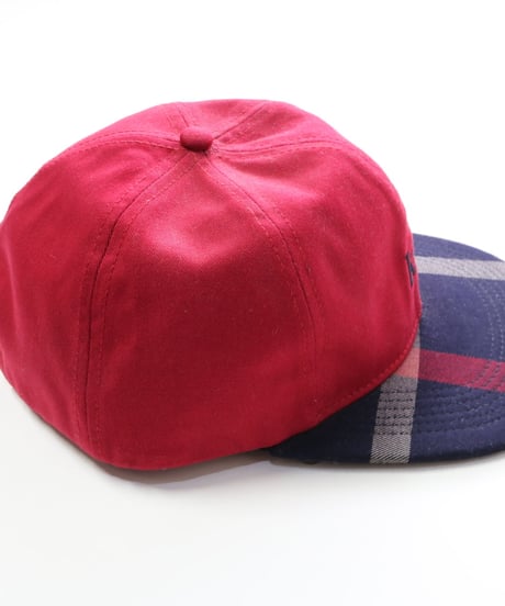 KITH CREST FLAT DAD HAT Navy/Red　キス　チェック　キャップ