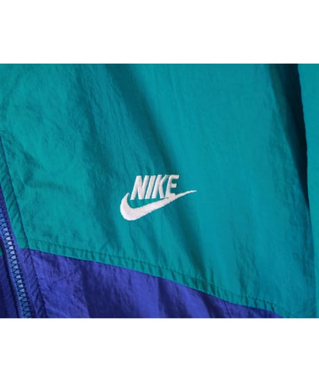 【古着】NIKE NYLON JACKET Green/Blue Size M