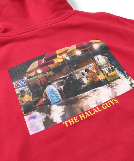 LFYT × THE HALAL GUYS VENDORS HOODED SWEATSHIRT RED Size M