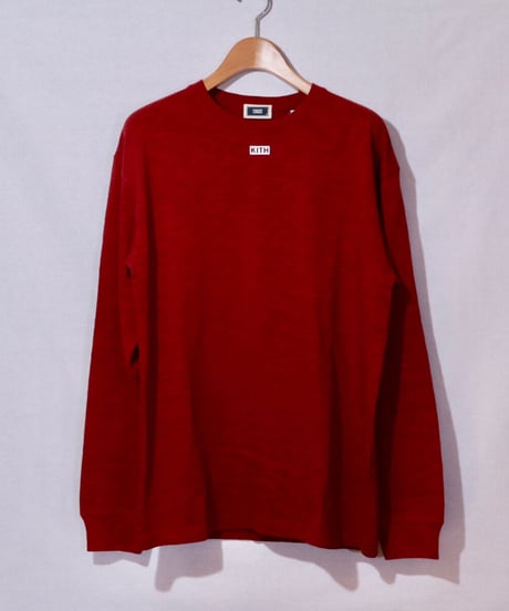 KITH JFK SLUB JERSEY L/S TEE Red Size M