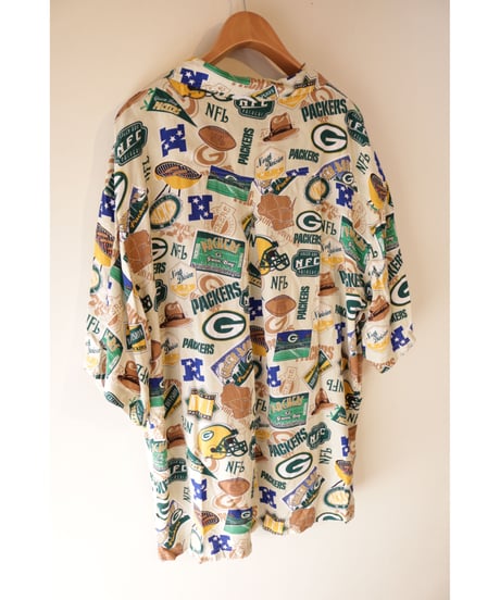 【古着】NFL PACKERS ALOHA SHIRT Beige Size XL