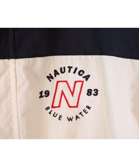 【古着】NAUTICA NYLON JACKET Red/Navy/White Size L