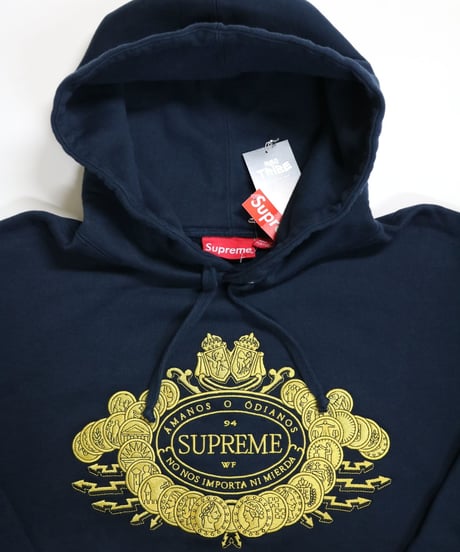 SUPREME シュプリーム   VE OR HA  プルパーカー　紺　ネイビー　Lサイズ