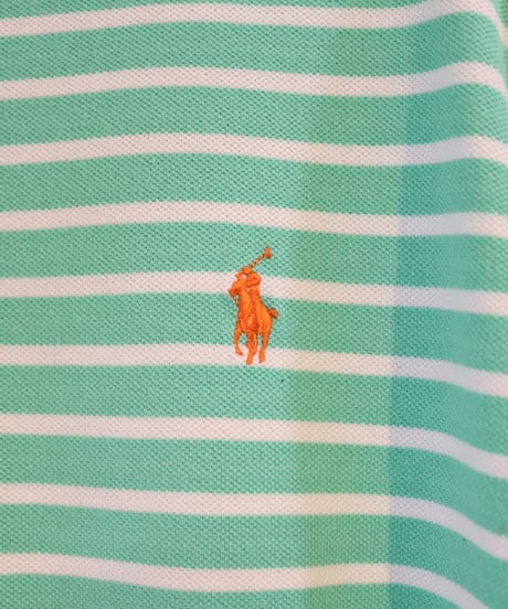 【古着】POLO RALPH LAUREN ポロシャツ ボーダー Green/White Size XL