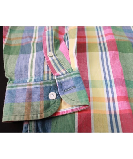 【古着】NAUTICA MADRAS CHECK BD SHIRTS Yellow/Green/Blue/Pink