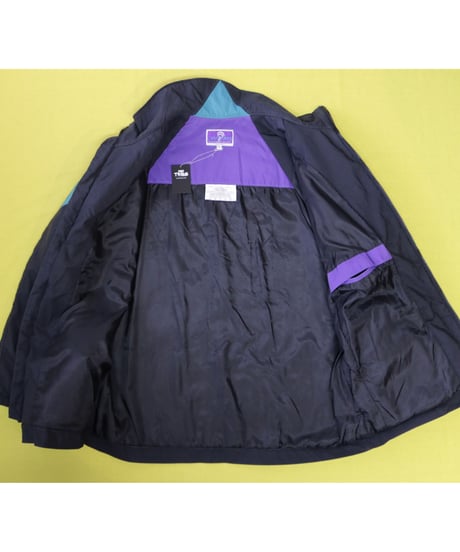 【古着】JAMMIN QUILTED NYLON JACKET  Purple/Green/Black Size L