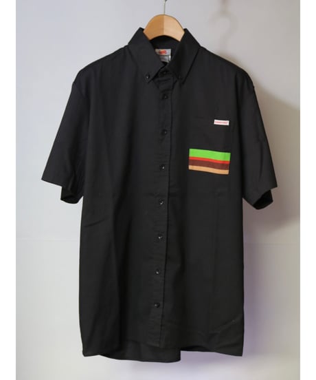 【古着】BURGER KING S/S BUTTOM DOWN SHIRT Black Size US L / ASIA XXL