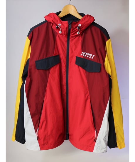 KITH Colorblocked Windbreaker W Hood Red Multi Size L