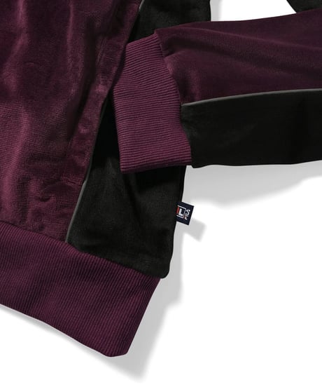 FILA × LFYT VELOUR HALF ZIP PULLOVER BURGUNDY Size XL