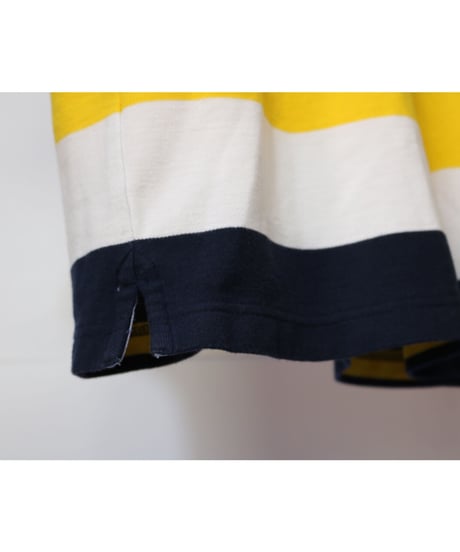 【古着】TOMMY HILFIGER RUGBY SHIRT Yellow/ Navy Size Kids L