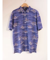 【古着】RALPH LAUREN SS POLO SHIRTS YACHT Blue Size XL