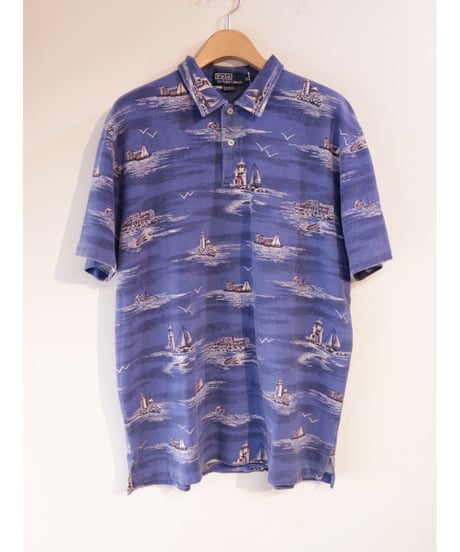 【古着】RALPH LAUREN SS POLO SHIRTS YACHT Blue Size XL