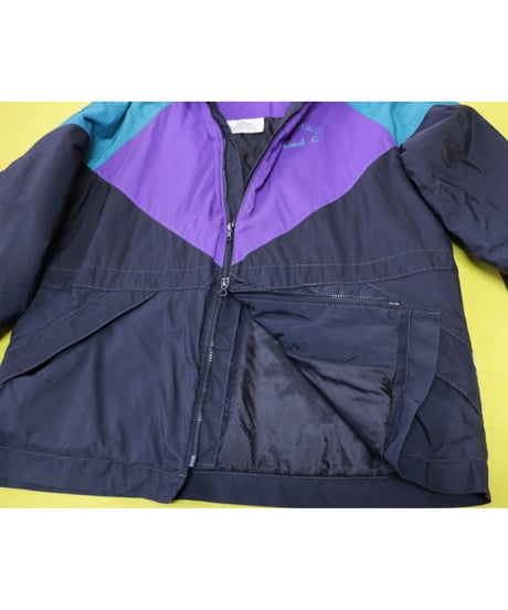 【古着】JAMMIN QUILTED NYLON JACKET  Purple/Green/Black Size L