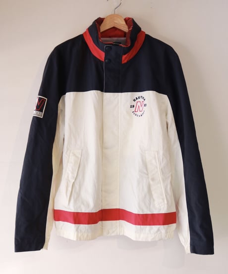 【古着】NAUTICA NYLON JACKET Red/Navy/White Size L