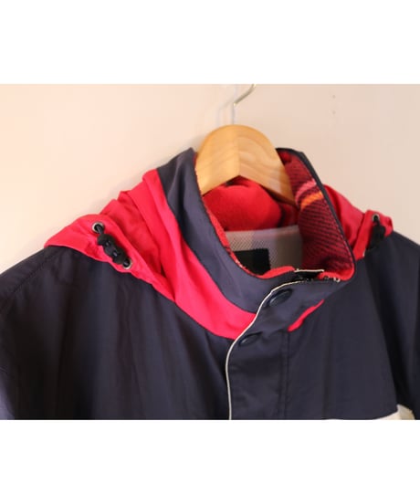 【古着】NAUTICA NYLON JACKET Red/Navy/White Size L