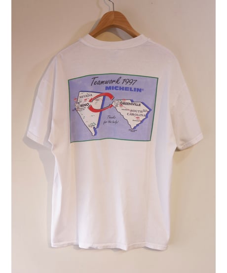 【古着】HANES MICHELIN TEAMWORK 1997 T White Size XL